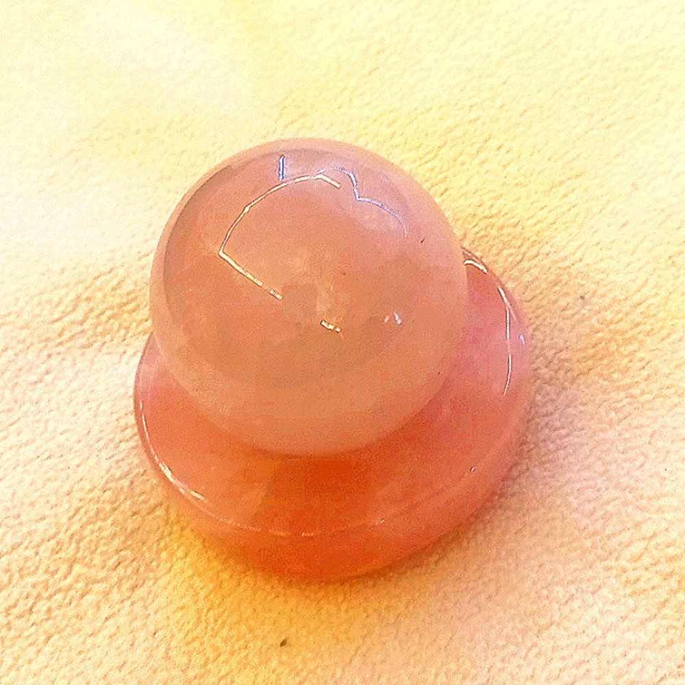 Rose quartz two piece paper weight